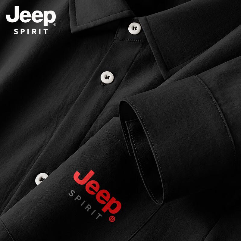 JEEP SPIRIT Men s Cool-Feel Ice Silk Long Sleeve Casual Shirt L