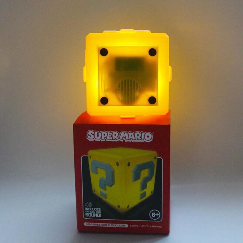 Super Mario Fragezeichen Block LED Nachtlicht mit wiederaufladbarer USB-Soundlampe