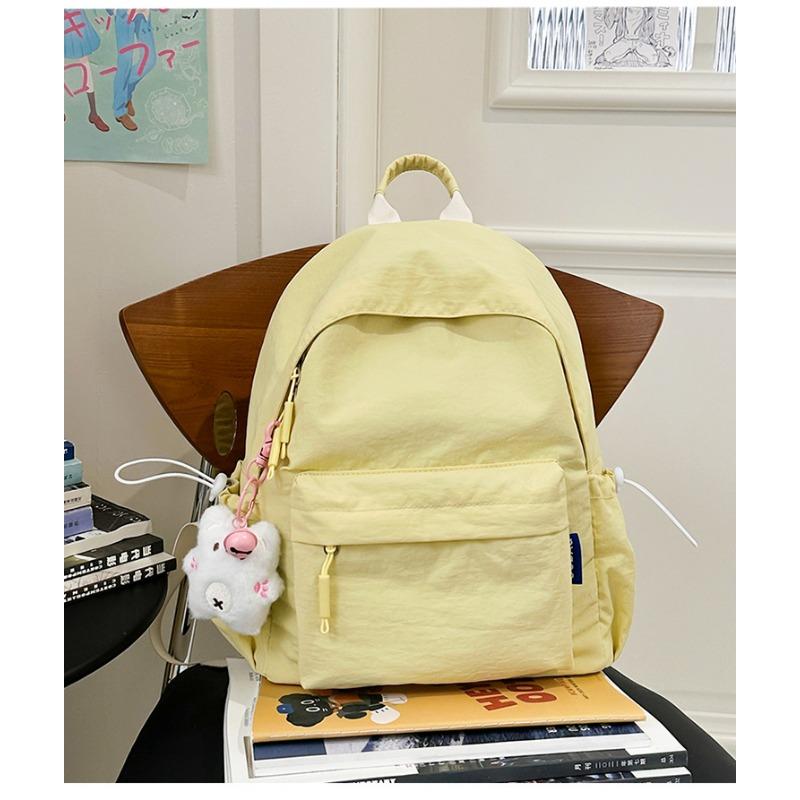 Japanese Soft Girl Bag Female Korean Version of Solid Color Joker Girl Backpack Junior High School Students High School Students Backpack.