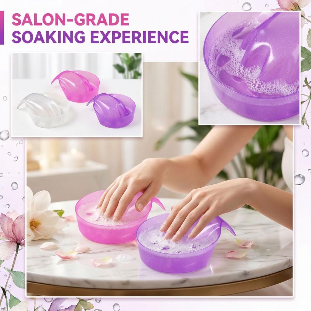 Manicure Hand Soaking Bowl for Cuticle Softening and Nail Care Durable Plastic Material with Ergonomic Hand Rest Design for Home and Professional Use
