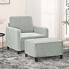 VidaXL Armchair with Footrest Light Grey 60 Cm Velvet, Sofa, Armchair, TV Armchair, Single Sofa, Sofa, Sofa 3201164