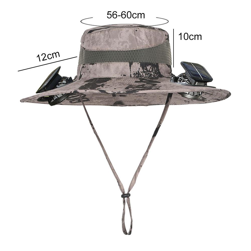 Solar Rechargeable Single/Dual Fan Fisherman Hat Outdoor Big Brim Sunscreen Quick Dry Fishing Hat Portable Mute Fan Caps for Man