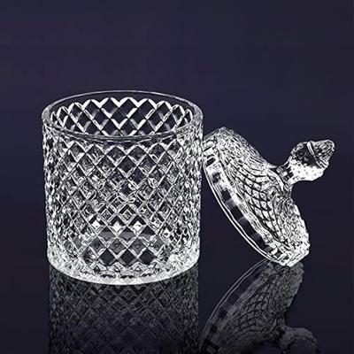 Pot en verre pot à bonbons yourte pot romain couvercle de fée clochette avec couvercle bougeoir en verre tasses de bougie à bricoler soi-même faites à la main
