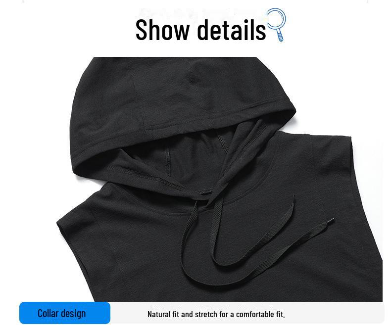 Men's 2023 Summer Quick-Dry Hooded Sleeveless Fitness Tee