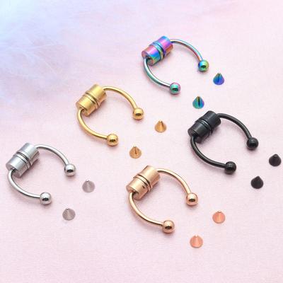 Stainless Steel Magnetic Fake Nose Ring - Trendy Unisex Non-Piercing Stud