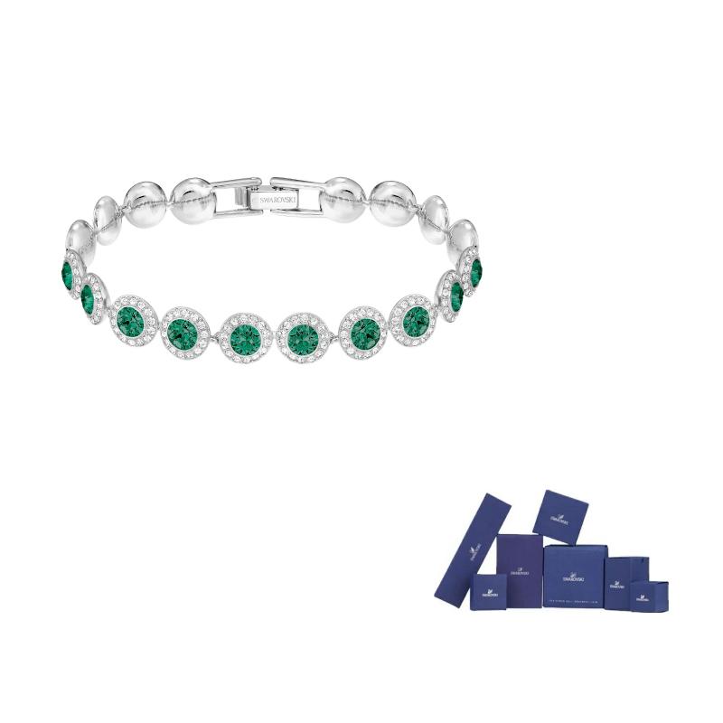 Swarovski Angelic 925 Sterling Silver, Synthetic Cubic Zirconia Rhinestone, Pearl Bracelets Womens F-Original brand box (color random)