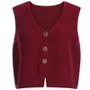 Shop   Women S Crop Button Stretch Knit veSt 6 Color Khaki Bom wvS 20784   