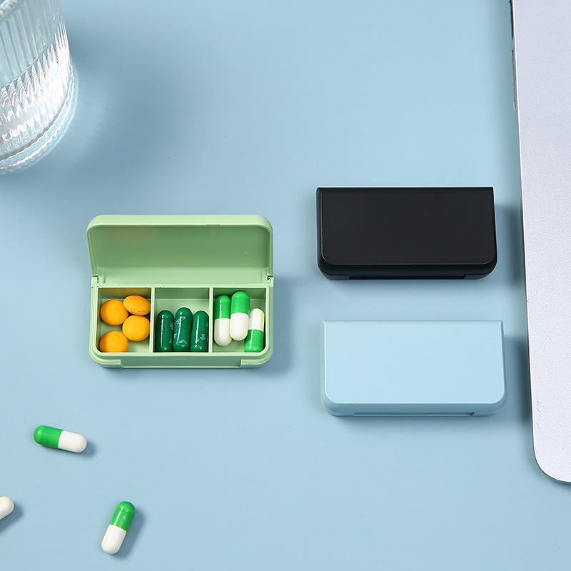 Compact Travel Pill Organizer: 3-Compartment, 7-Day Tablet & Capsule Dispenser Box