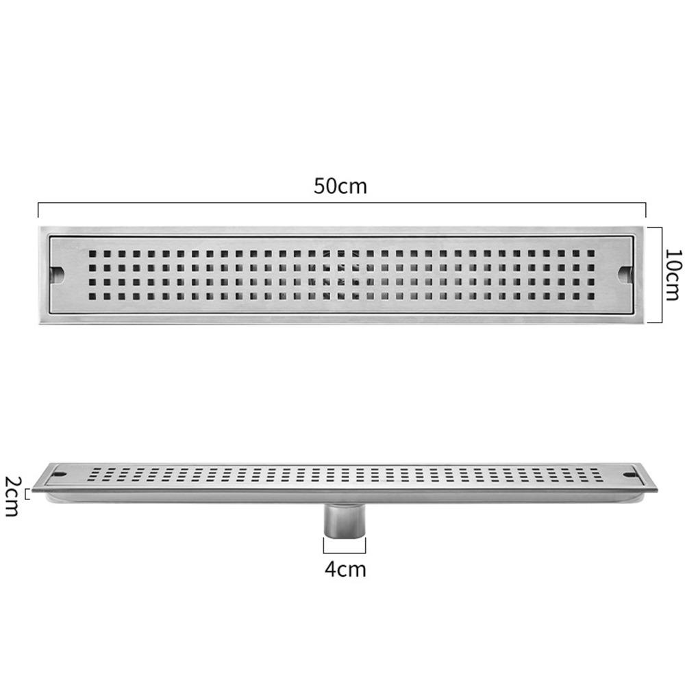 

Нержавеющая сталь Душевой слив для пола Прямоугольная форма Линейный слив для пола Полезный фильтр для слива silver-10*50cm