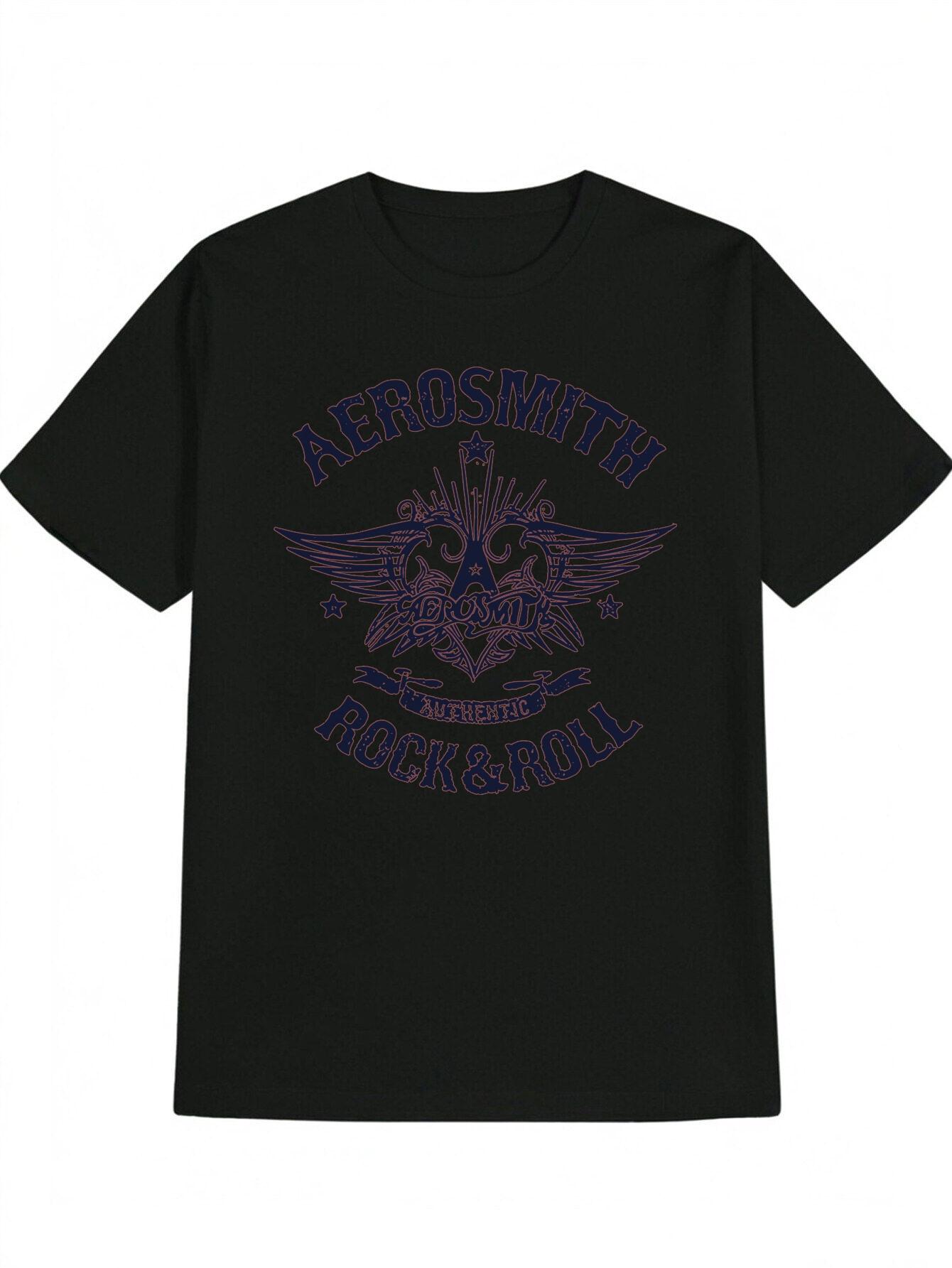 Aerosmith Band Graphic T-shirt - Vintage Rock Tee with Wings Design XXXL