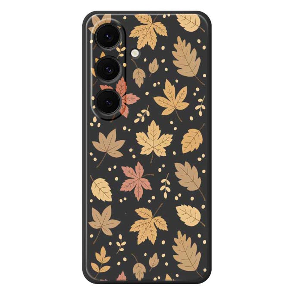 For Samsung Galaxy S24 FE Case Leaves Pattern Printing Straight Edge TPU Phone Back Cover