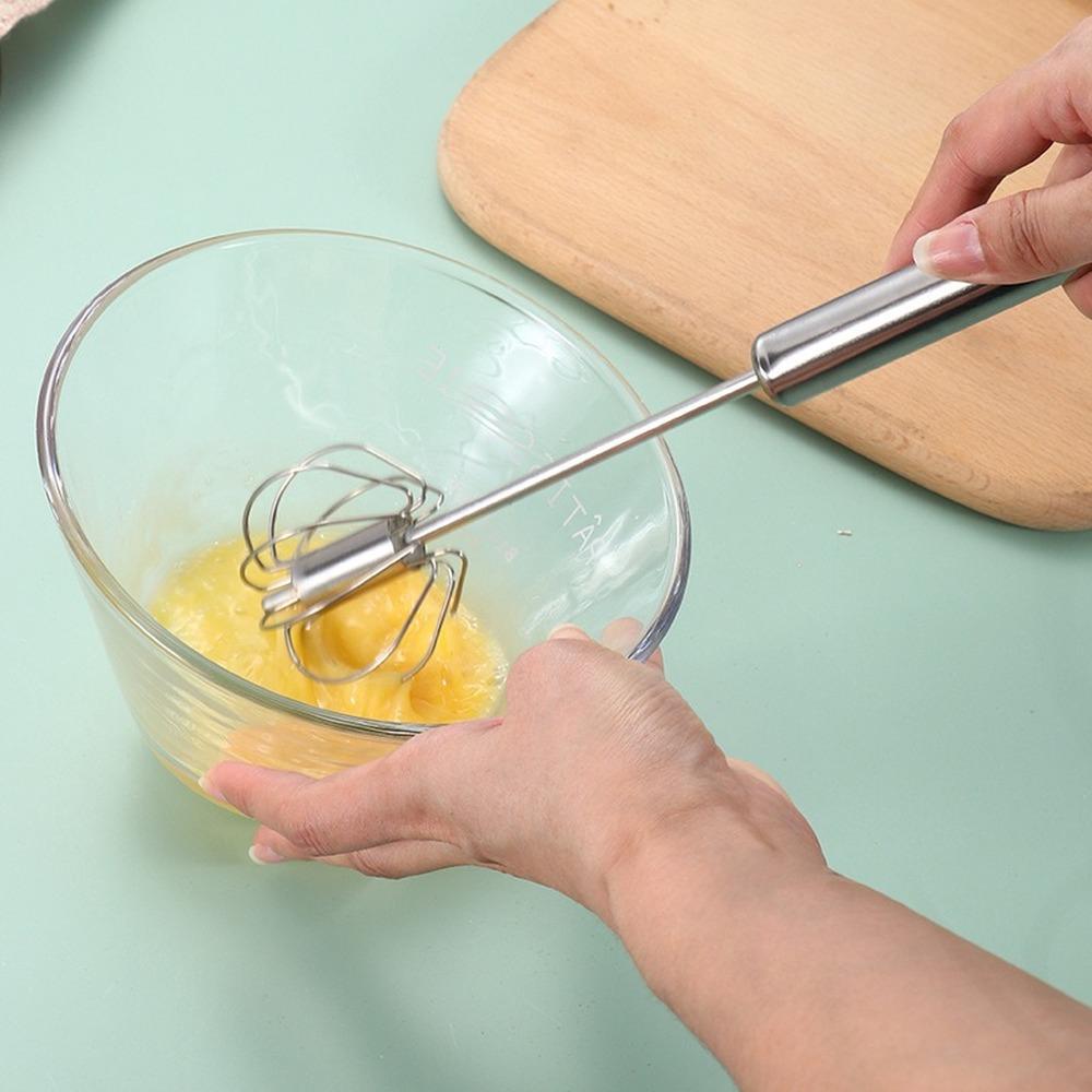Schneebesen Edelstahl Schneebesen Manueller Handmixer Selbstdrehender Eierrührer Kücheneierwerkzeuge