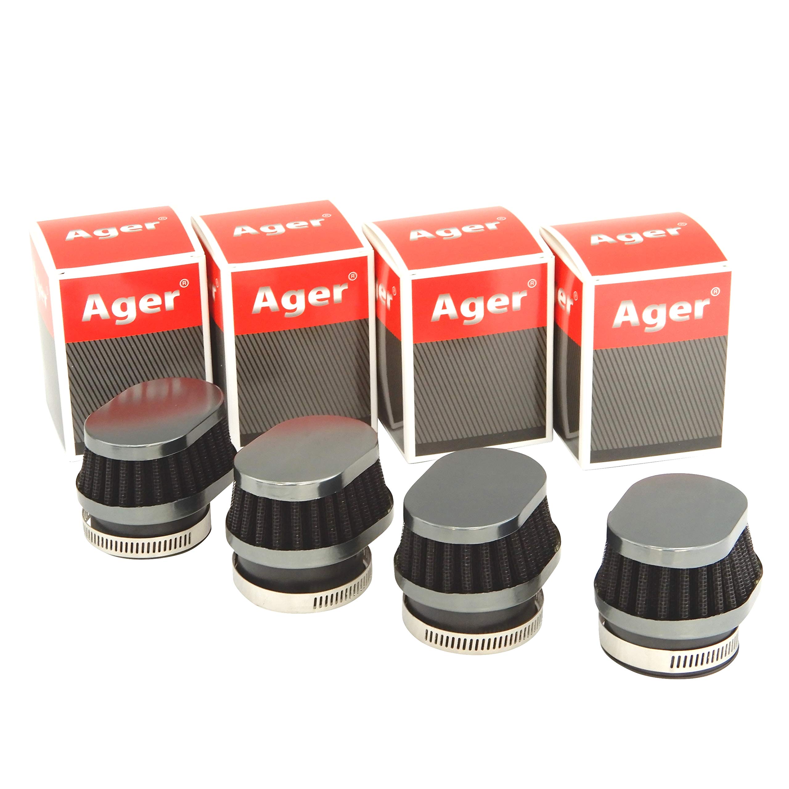 Ager Мощный овальный фильтр Короткий Gunmetal x Черный 48 мм 4 48mm чёрный