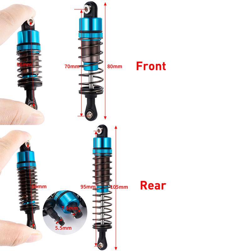 AXSPEED Aluminum Oil Filled Shock Absorbers Front Rear Dampers for 1/10 Tamiya TT-02B DT-02 DT-03 DF-02 RC Drift Car Parts