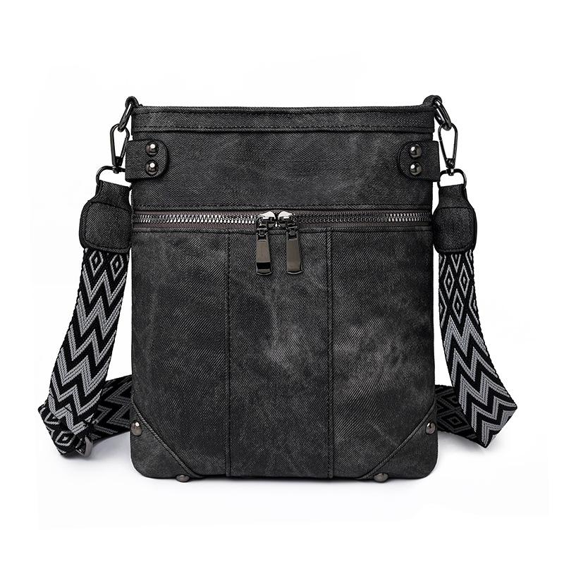 New European and American fashion women's bags, new willow nails messenger women's bags, front pockets copper zipper single shoulder messenger bags