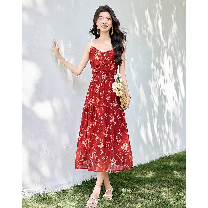 Summer Floral Print Spaghetti Strap Dress