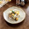 8-inch Nordic Irregular Embossed Ceramic Serving Plate