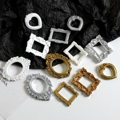 Baroque Mini Picture Frame Retro Small Tiny Photo Frame Photo Frame Vintage Accessories for DIY Jewelry Mobile Phone