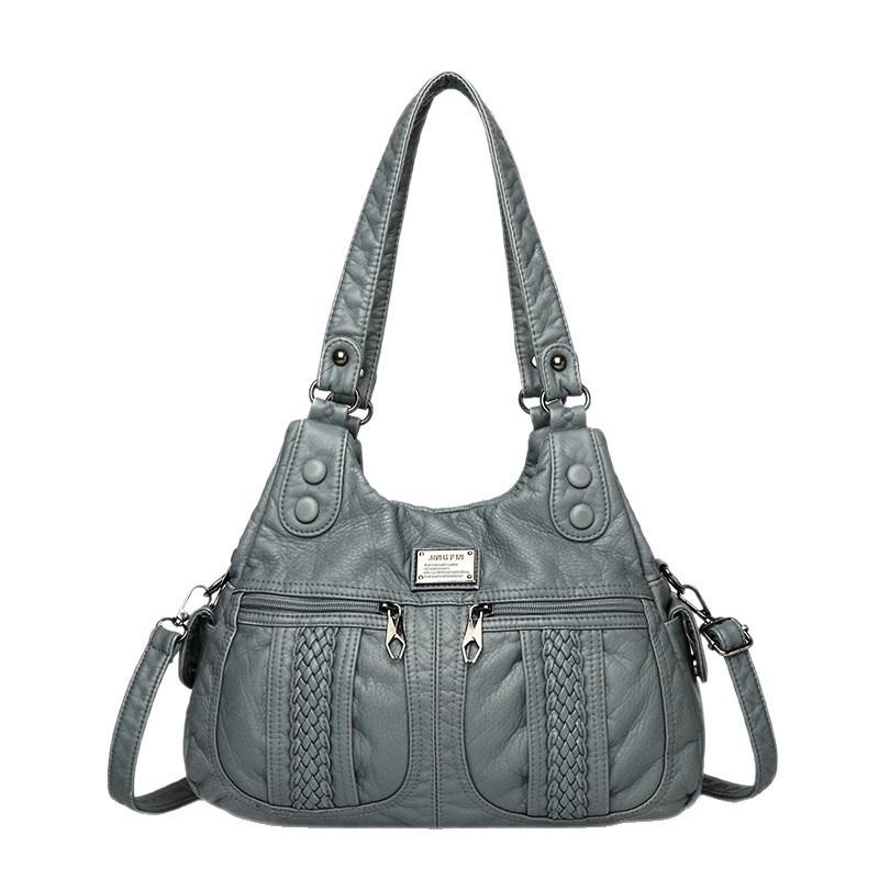 New Washed Leather Women's Bag Tote Bag High-end Single Shoulder Crossbody Large-capacity Mother Bag