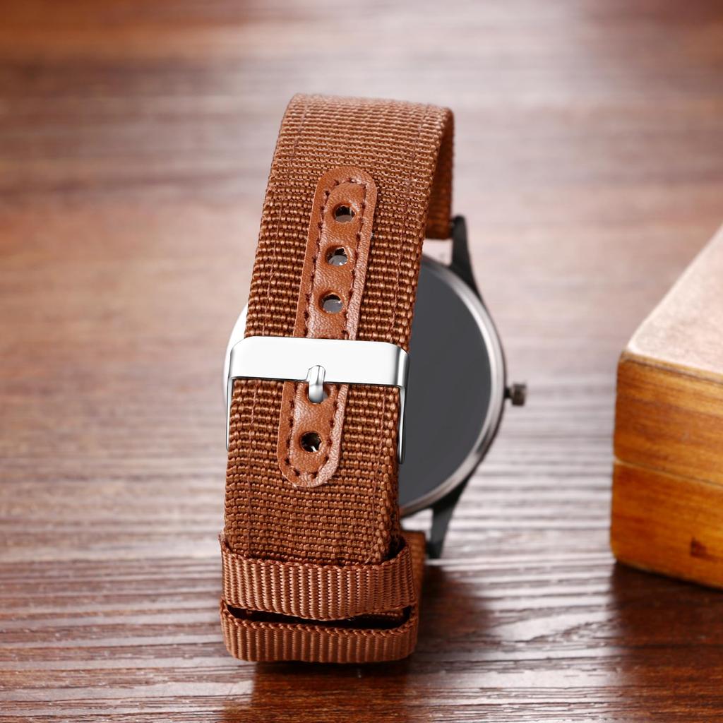 Military Watch Men Nylon Strap Waterproof Luminous Analog Display Calendar Simple Fashion Sports Watch Quartz Green Men's Fashion Accessory