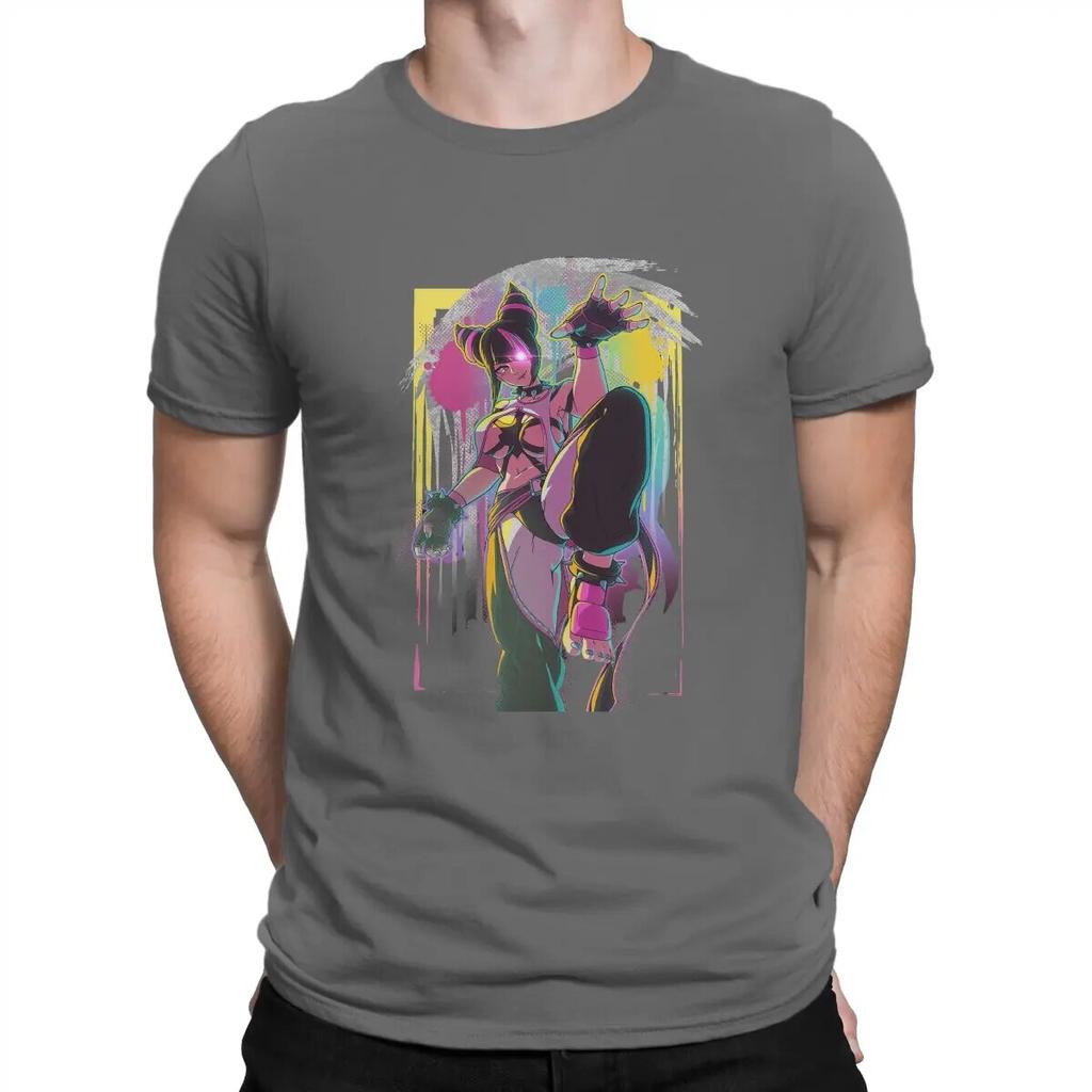 Unisex's Juri T Shirts Street Fighter 100% Cotton Clothes Novelty Short Sleeve Round Neck Tee Shirt Graphic Printed T-Shirts