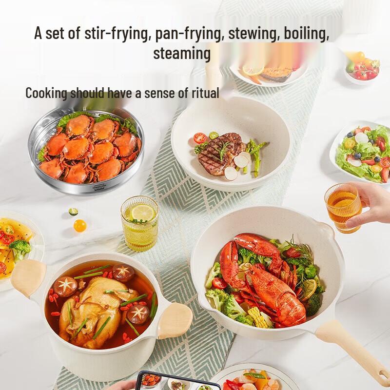 Chui Da Huang 3-Piece Non-stick Wok, Frying Pan & Soup Pot Set