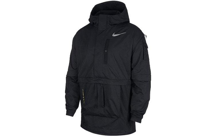 Nike Men s Logo Print Big Pocket Sports Hooded Jacket Black CT2197-010 S