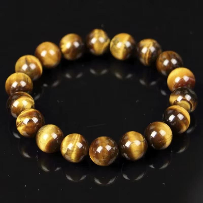 Bracciale Occhio di Tigre alla Moda Uomo e Donna Fascino Gioielli in Pietra Naturale Buddha Curativo Corda Elastica Bracciale con Perline di Cristallo per Coppia