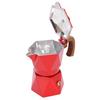 Italian Coffee Maker Aluminum Dual Valve 2 Cup 3D Stovetop Coffee Maker Pot for Cuban Cafe Brewing Home Camping Red