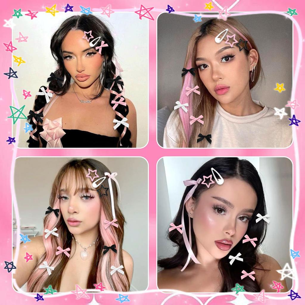 36pcs BB Hair Barrettes  Duckbill Hair Side Clips with Bow for Woman Girls Birthday Gifts