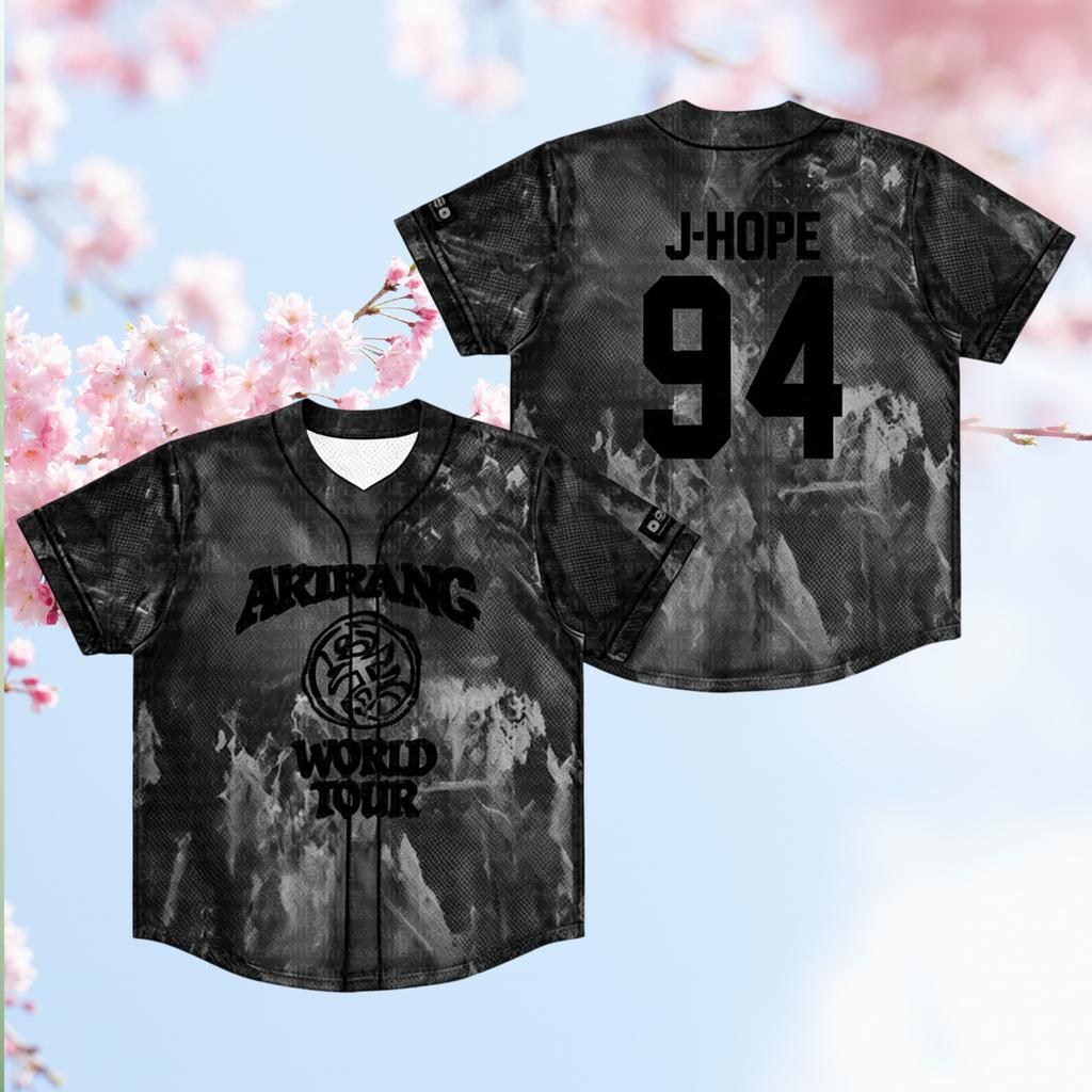 Nuova Maglia da Baseball BTS World Tour 2026, Stampa Marmo Tie Dye Essenziale per i Fan Abbinamento Familiare