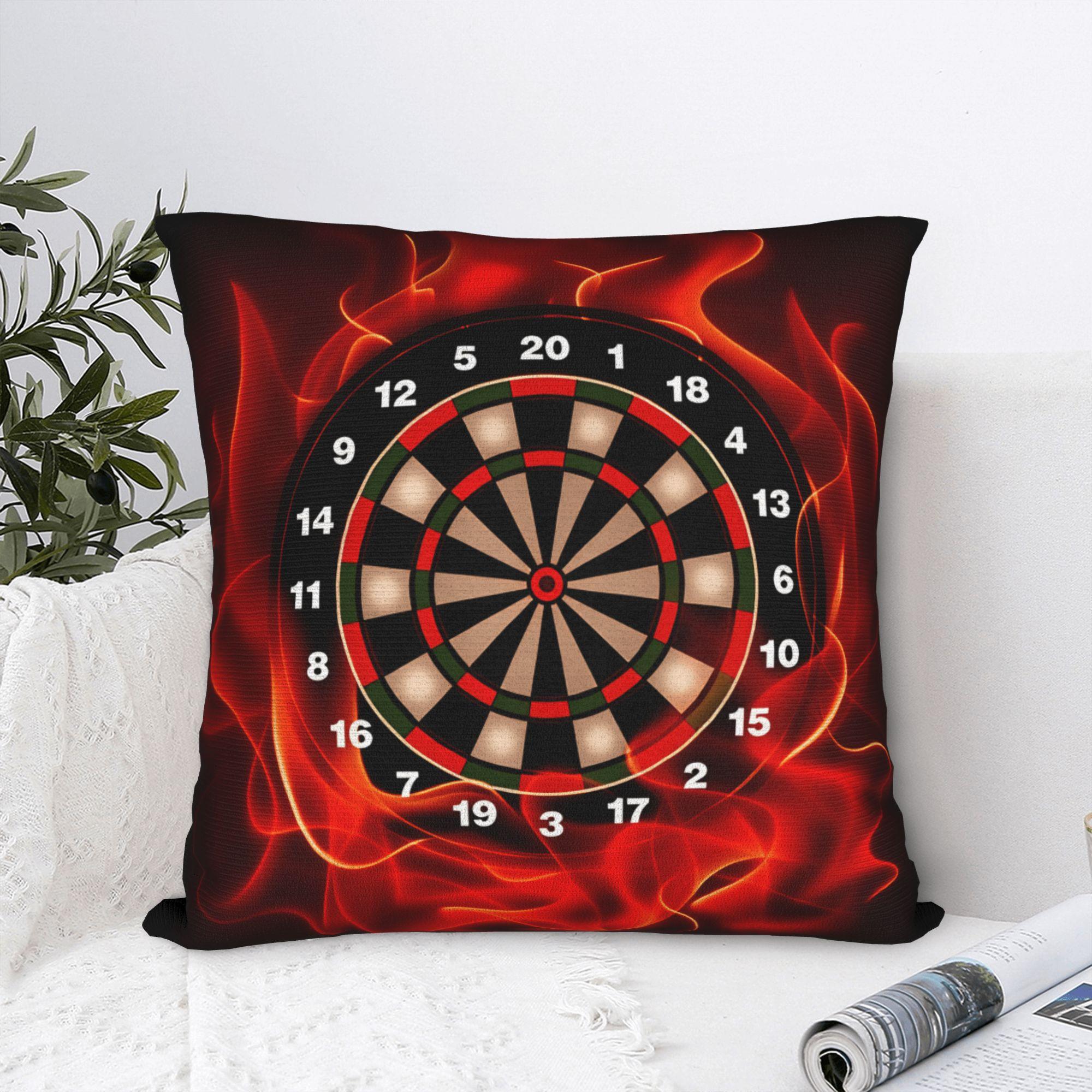 Fine Glasses Unisex Darts Board In Fire Pillow Case Soft Pillow Cover Fashion Pillowcases For Office Car Home Decor