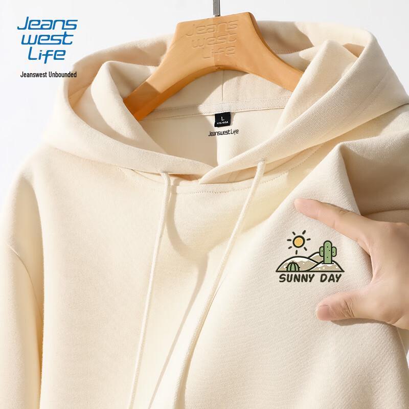 Jeanswest Life Men's Heavyweight Cotton Hooded Pullover Sweatshirt