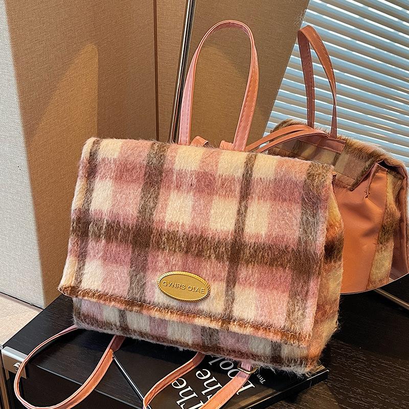 

Новая зимняя шерстяная ретро сумка через плечо большой емкости модная трендовая сумка через плечо