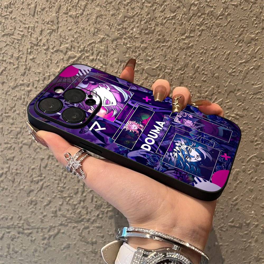 

D-Demon Doma Douma S-Slayer Phone Case For iPhone 17,16,15,14,13,12,Pro,Max,Plus,E,SE4,Air,Mini Black Soft Box iPhone11