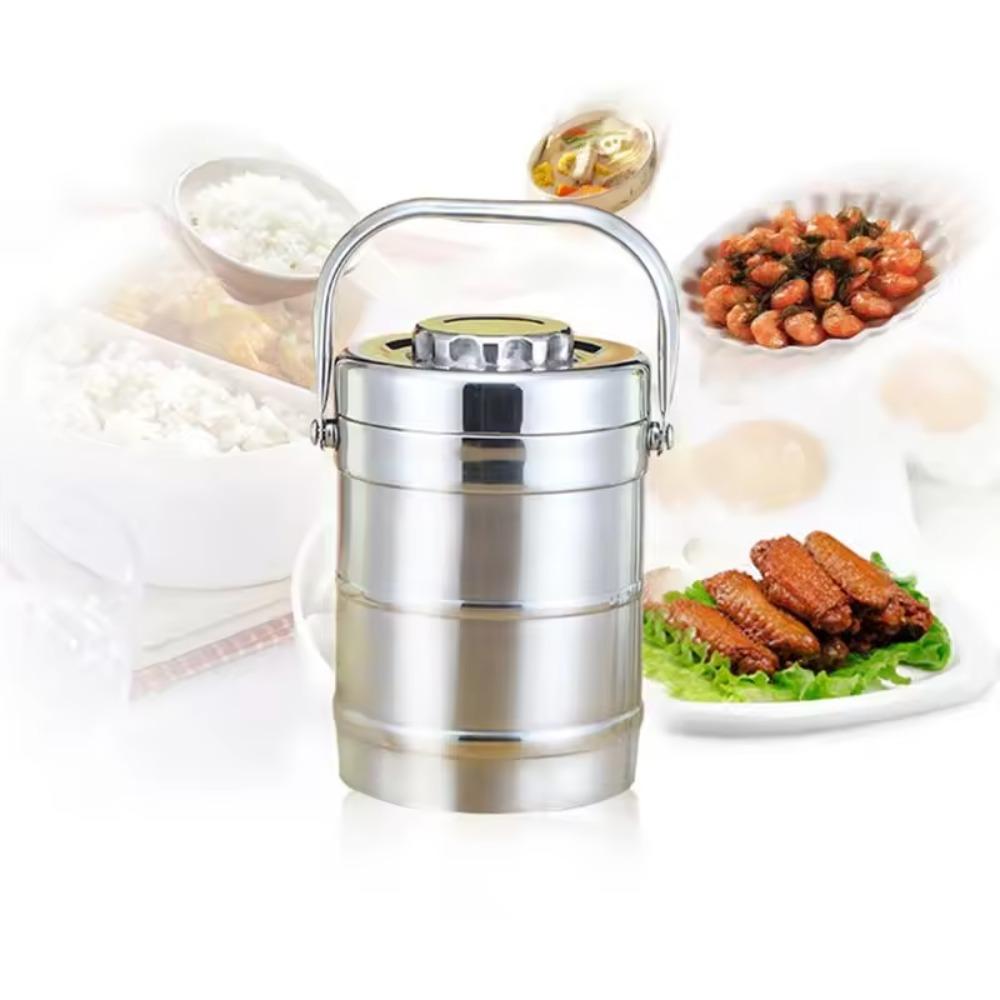 Stainless Steel Insulated Lunch Box 3 Layer Thermal Pot Thermos Food Container  Picnic