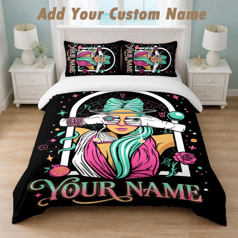 Bedding Set 1 Duvet Cover 2 Pillowcases Lady Gaga Print Soft Bed Linen Bedroom Decor