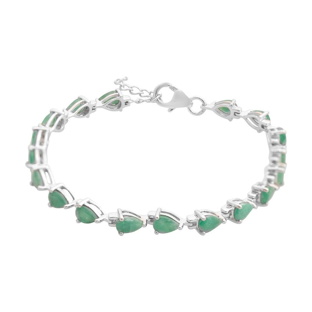 Серебряный браслет с натуральным изумрудом 5.968ct, вес изделия 7,4 гр (2166740)