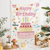 Newins Birthday Cake Velvet Wall Hanging for Dorm or Bedroom