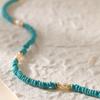 Turquoise Seed Bead Freshwater Pearl Adjustable Choker Necklace