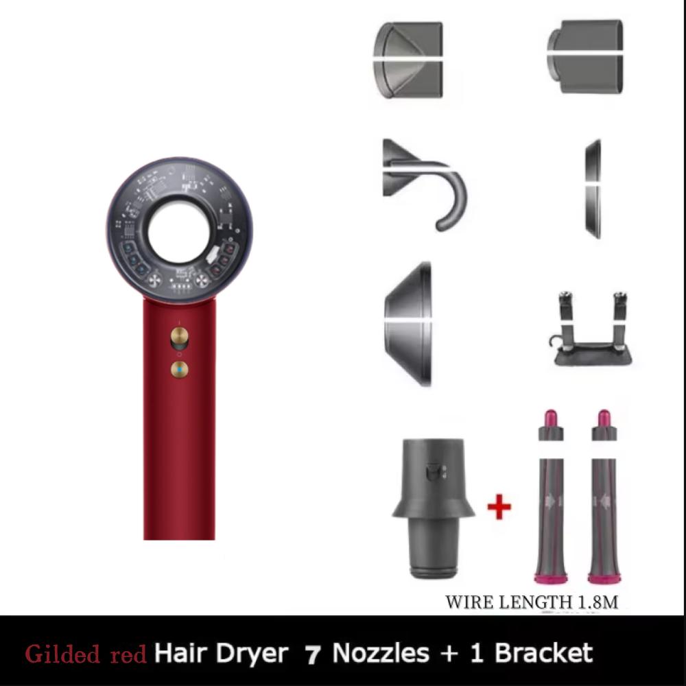 Professional hair dryer with curling nozzle, high-power negative ion styling device, fast-drying styling tool hair dryer