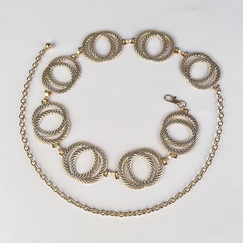 Women's Little Flavor Waist Chain Internet Celebrity Accessories Women's Metal Chain with Skirt Dress Sweater Decoration Women's Belt