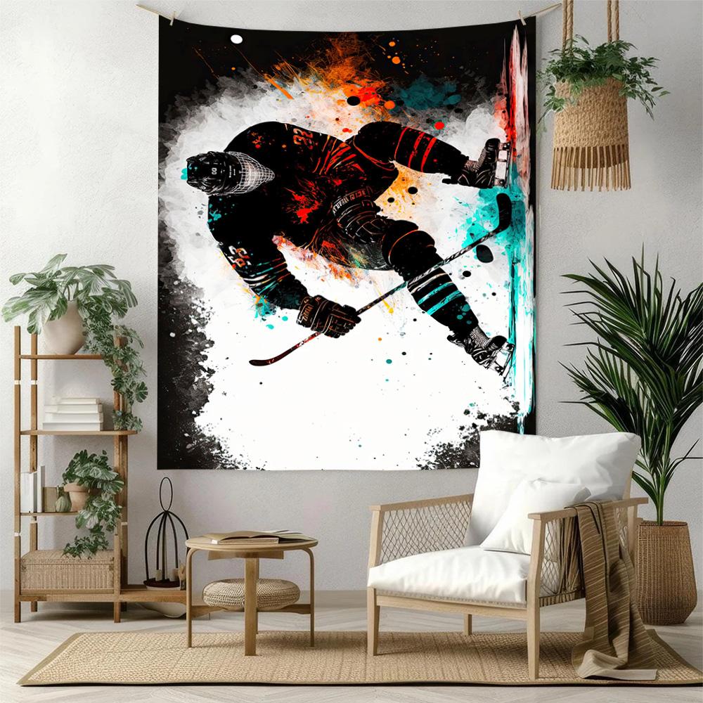 Hockey1 Wall Decor Tapestry Art For Pet Memorial Birthdaywedding Party Backdrop Family Gift
