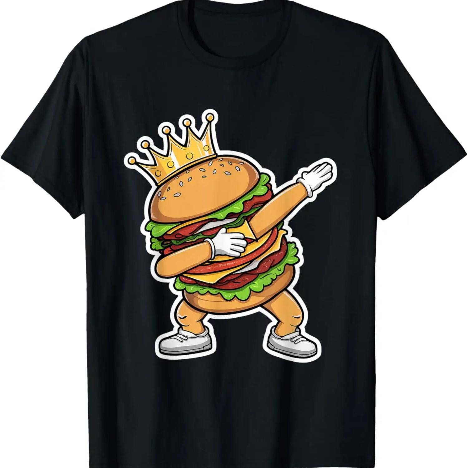 

King Of Burger Dab Dancing Funny Hamburger T-Shirt XXXXXL чорний