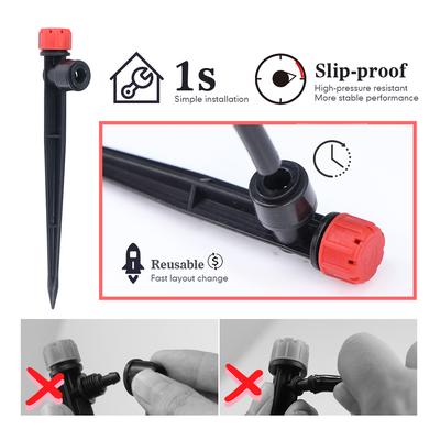 13cm 8-hole Sprinkler W/ Stake Adjustable 0-80L/H Dripper 1/4″ Quick Connector Garden Irrigation Lawn Large Area Plants Watering