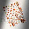 Nail Art Stickers Ins Micro-carving Three-dimensional Gradient Gilt Thanksgiving Maple Leaf Adhesive Nail Stickers