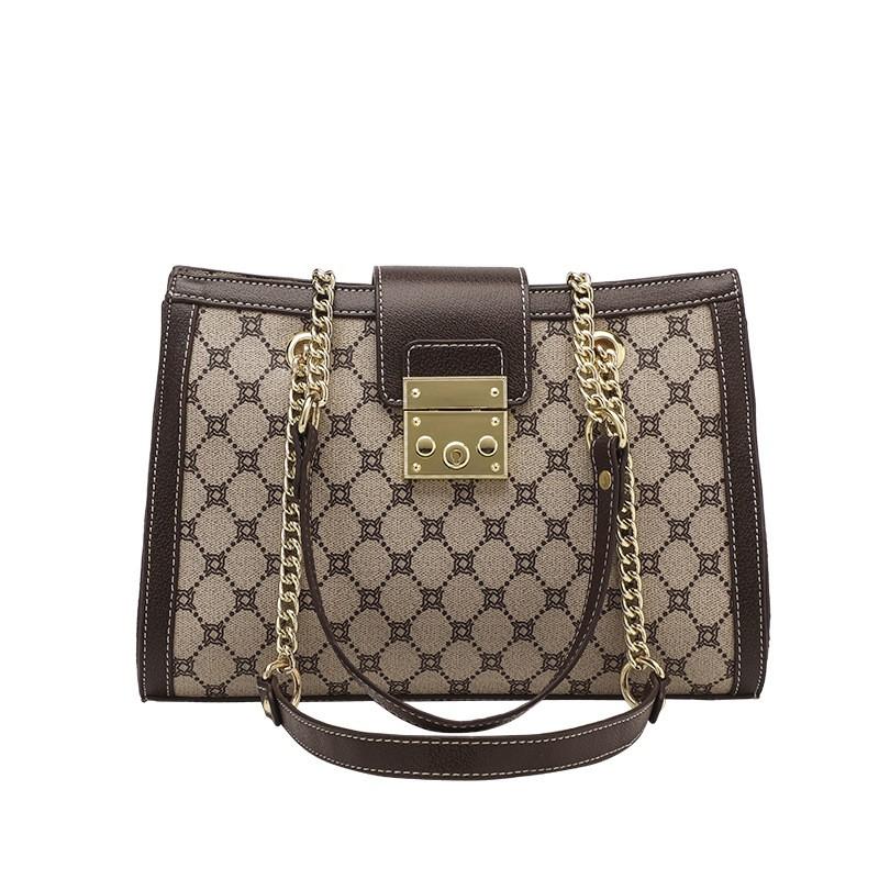 Womens Medium PU Crossbody Tote Bag With Zipper Vintage Style Shoulder Daily Use