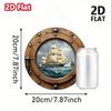Metal Wall Art Sea Boat Porthole Sign Farmhouse Coastal Decor Wood Plaque