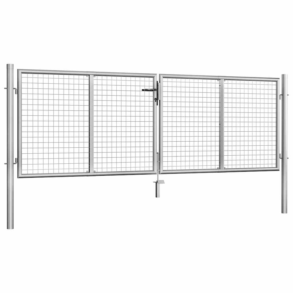 Vidaxl Galvanized Steel Garden Gate 300X75 Cm Silver