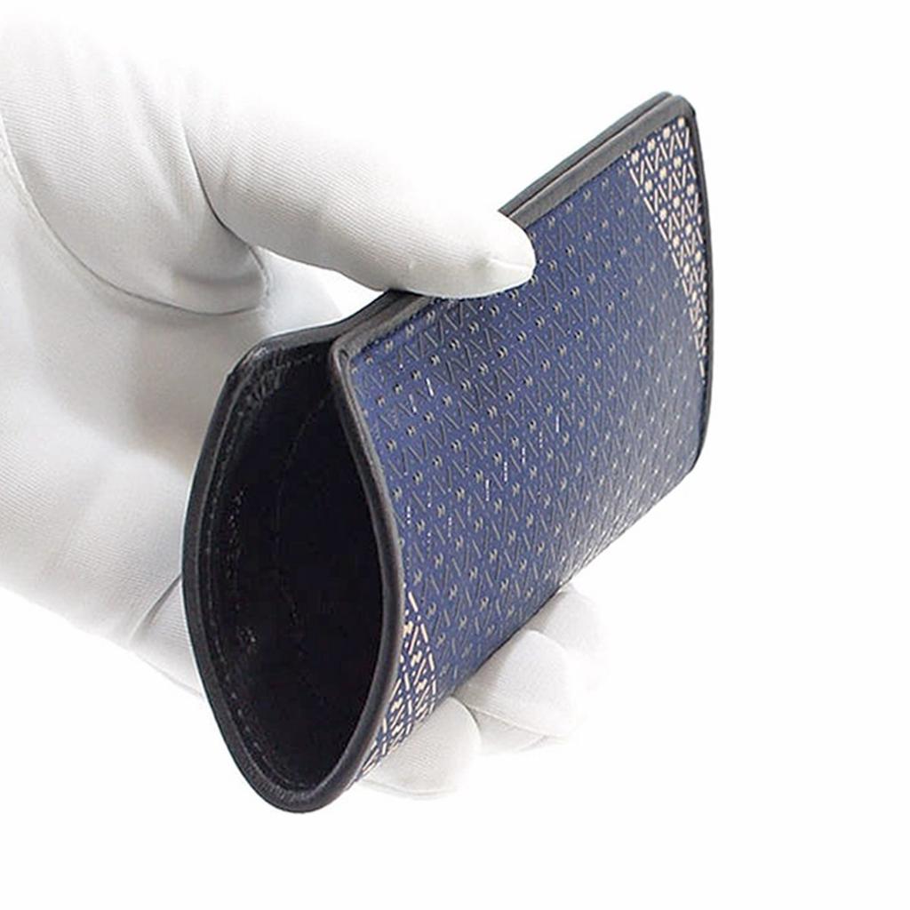 Inden Glasses Sack Deerskin Ihori Gourd Pattern Navy Blue x Black and White Lacquer 8218 [Indenya]